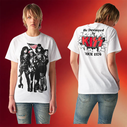 KISS Merch Be Destroyed By KISS Tour 1976 T-Shirt Best Gift For Rock Band Fans