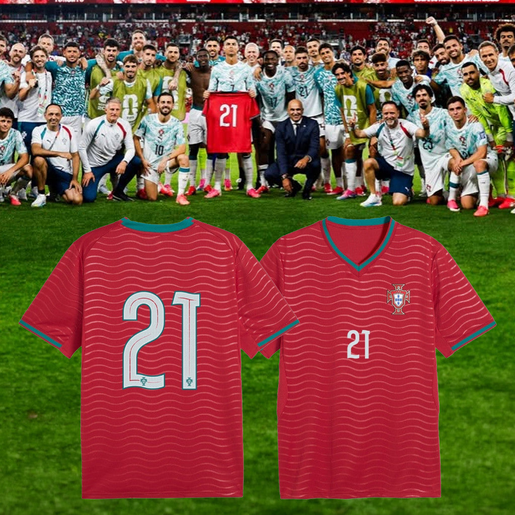 Portugal World Cup 2026 Merch No 21 Portugal Team Home Jersey RIP Diogo Jota Memorial Merch