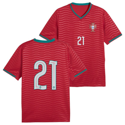 Portugal World Cup 2026 Merch No 21 Portugal Team Home Jersey RIP Diogo Jota Memorial Merch