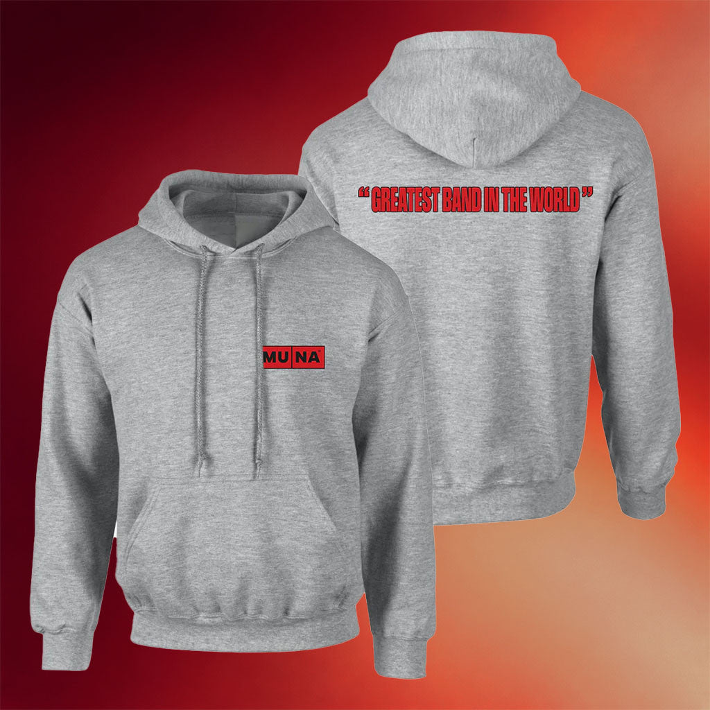 Muna Merch Greatest Band In The World Hoodie GBITW Red Logo Hoodie Gifts For Fans