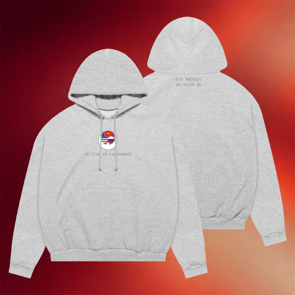 Kanye West Merch 2026 KW Bully Flag Hoodie YE Live In California Hoodie Gift For Rapper Fans