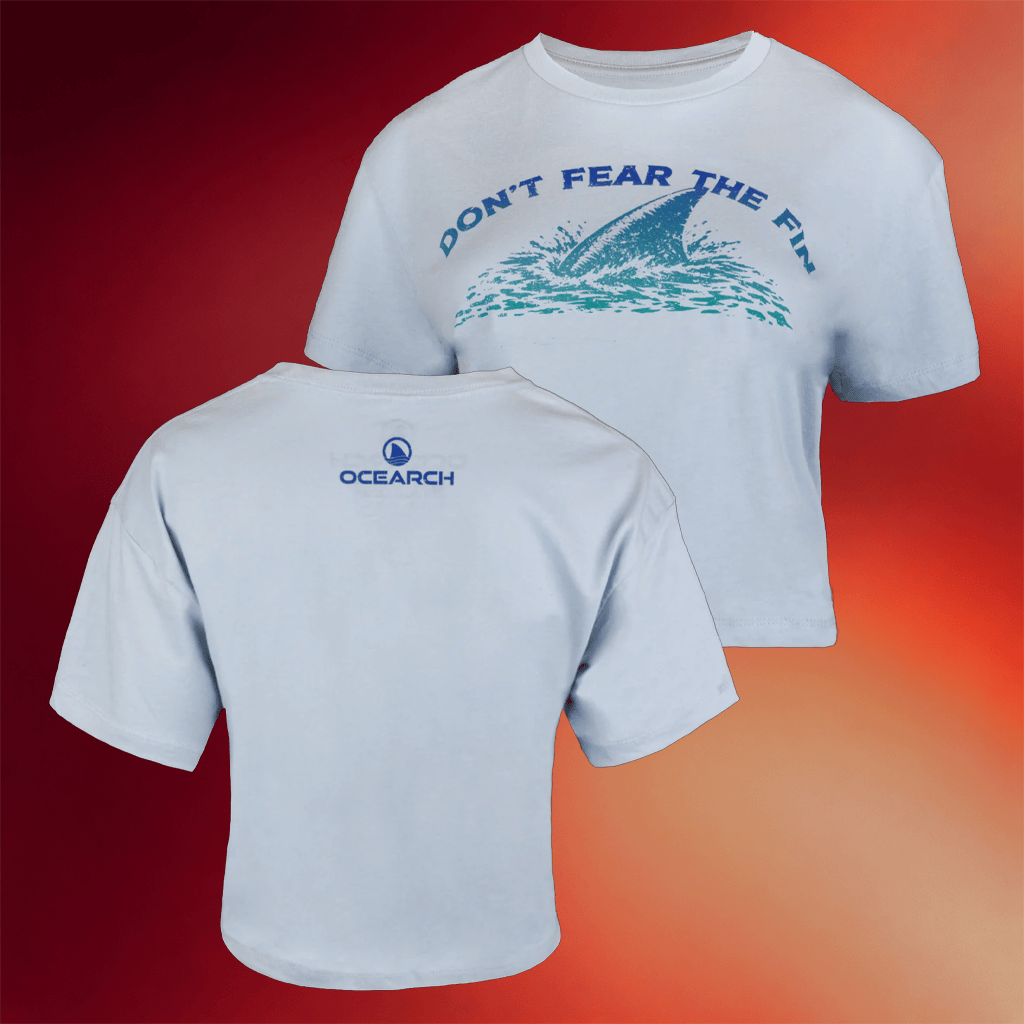 Ocearch Merch 2026 Ladies Don't Fear The Fin Cropped T-Shirt Gift Ideas For Sister