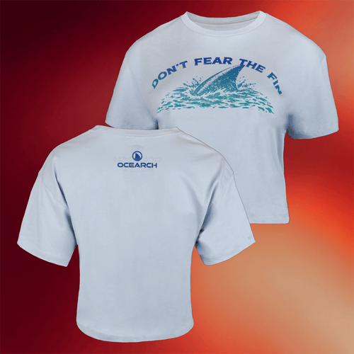 Ocearch Merch 2026 Ladies Don't Fear The Fin Cropped T-Shirt Gift Ideas For Sister