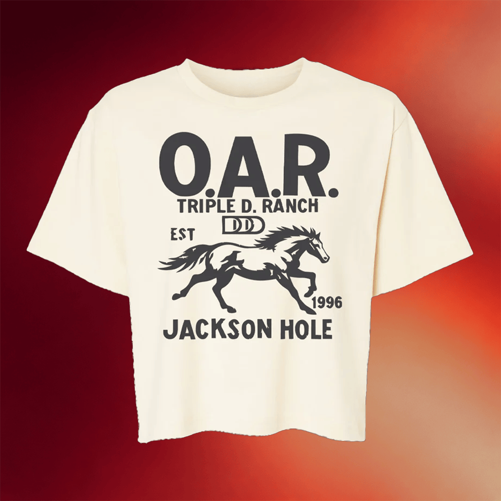 Oar Merch Jackson Hole Cropped T-Shirt OAR Triple Ranch Shirt Birthday Present For Her