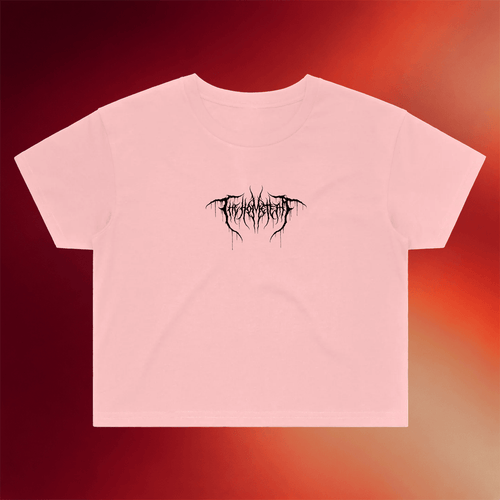 The Home Team Merch Pink Black Metal Cropped T-Shirt Birthday Gift For Sister