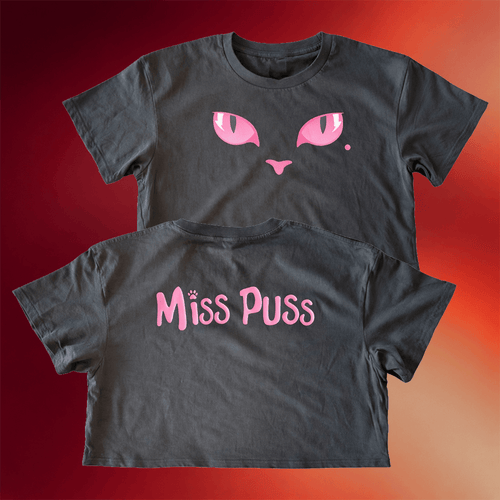 Dirty Workz Merch 2026 Miss Puss Cropped T-Shirt Birthday Ideas For Sisters