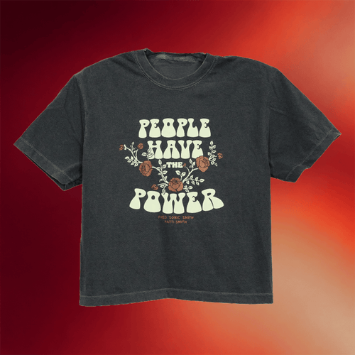 Kin Ship Goods Merch Patti Smith People Have The Power Floral Cropped T-Shirt Gifts For Her