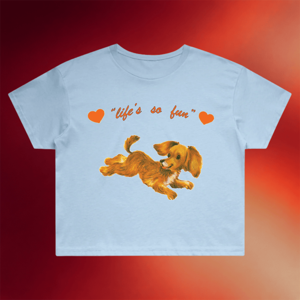 Muna Merch Life's So Fun Dog Cropped Shirt Birthday Ideas For Her