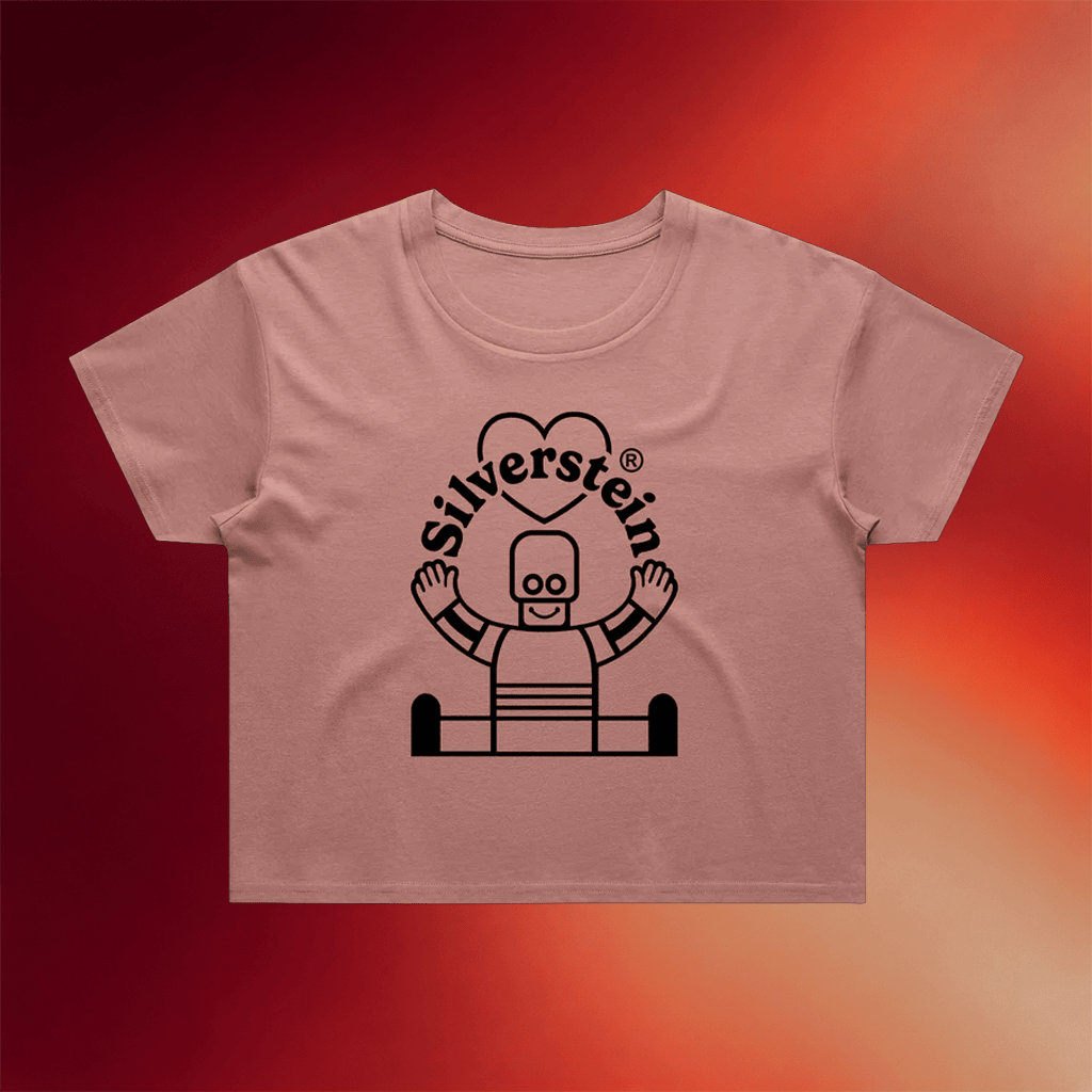 Silverstein Merch Robot Love Pink Cropped T-Shirt Gift Ideas For Her