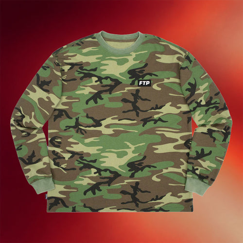 FTP Merch 2026 Logo Woodland Camo Long Sleeve Shirt FTP Apparel Gift For Fathers