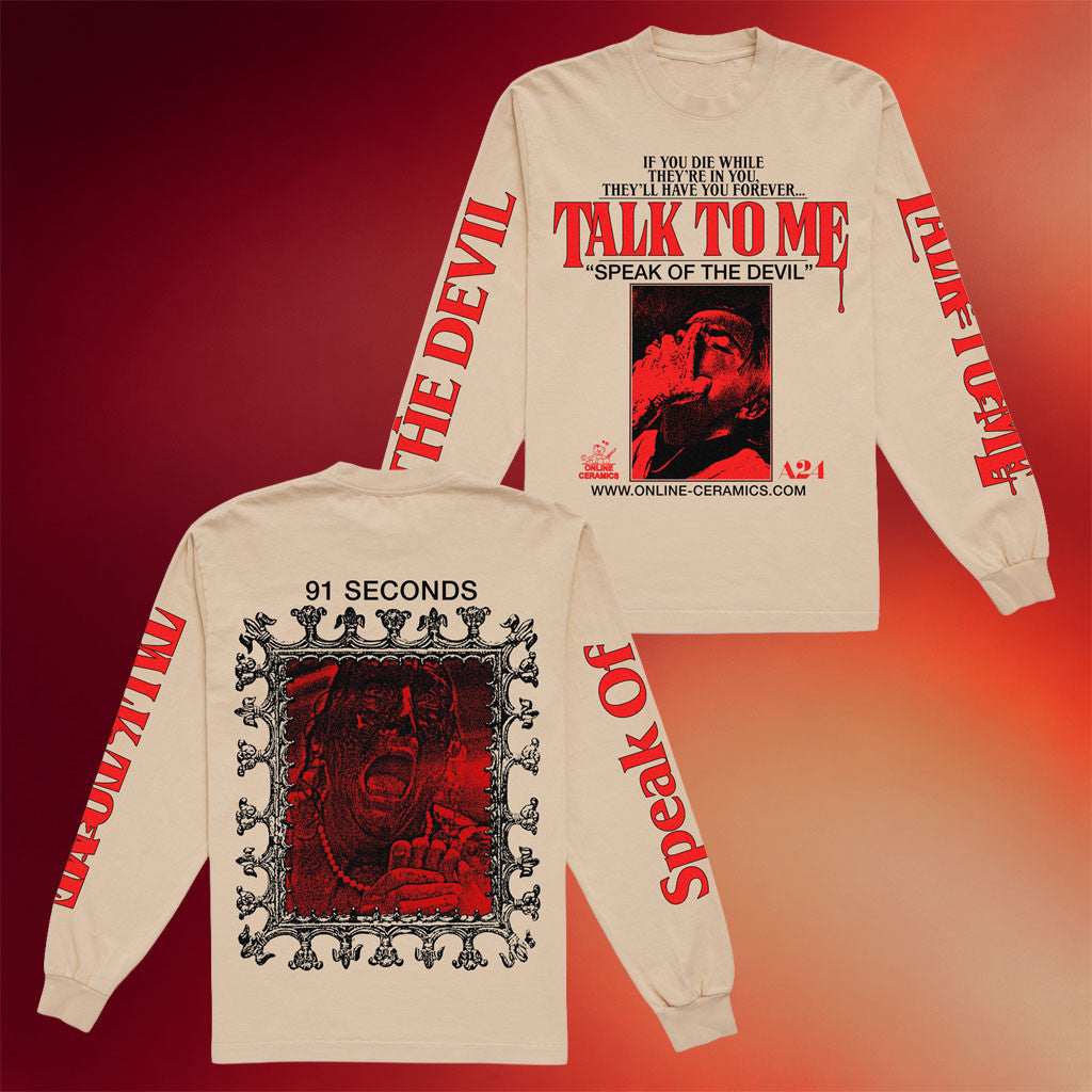 A24films Merch 2026 Online Ceramics X Talk To Me 91 Seconds Long Sleeve T-Shirt Him Gifts