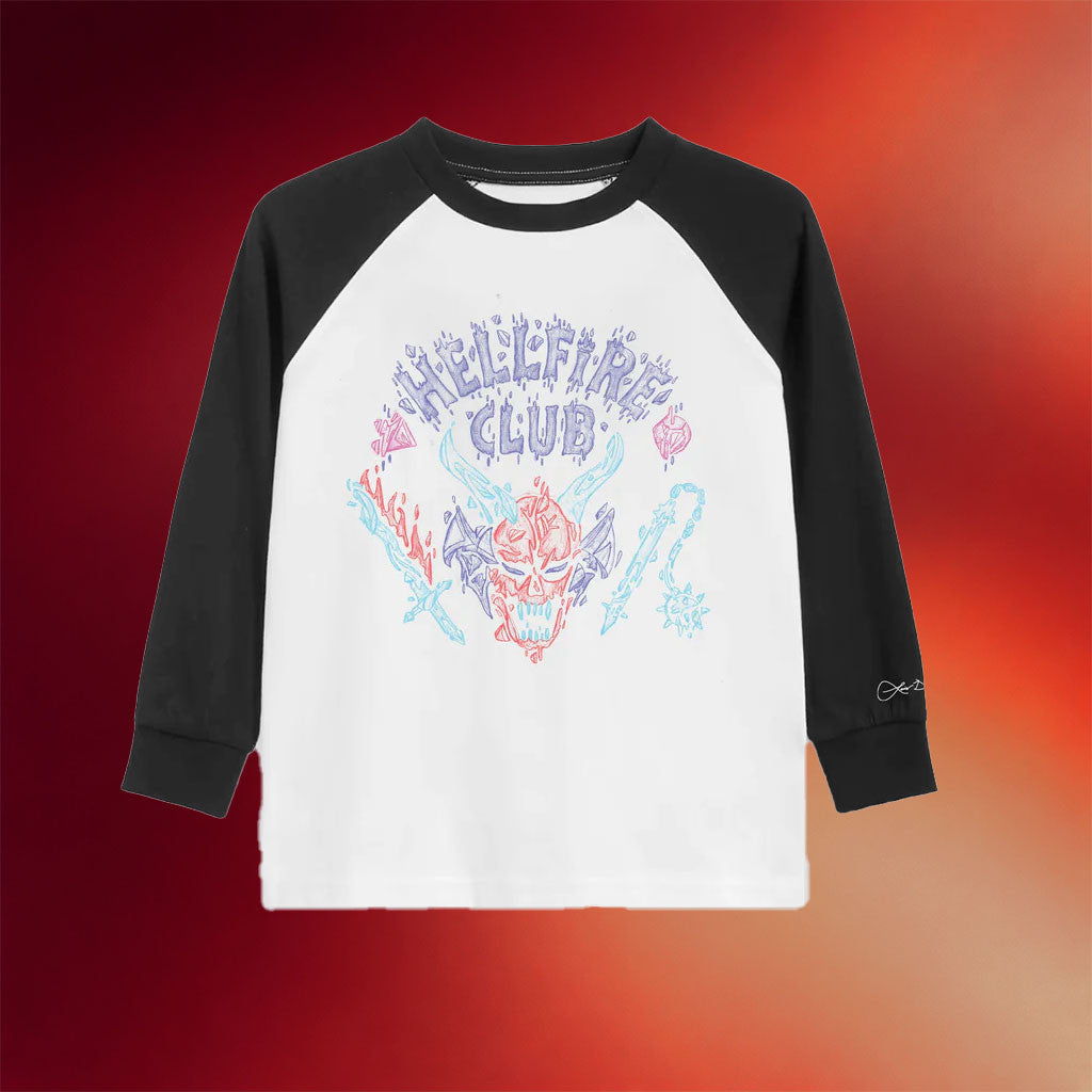 Netflix Merch Stranger Things X Louis De Guzman Hellfire Club Long Sleeve T-Shirt Fan Apparel