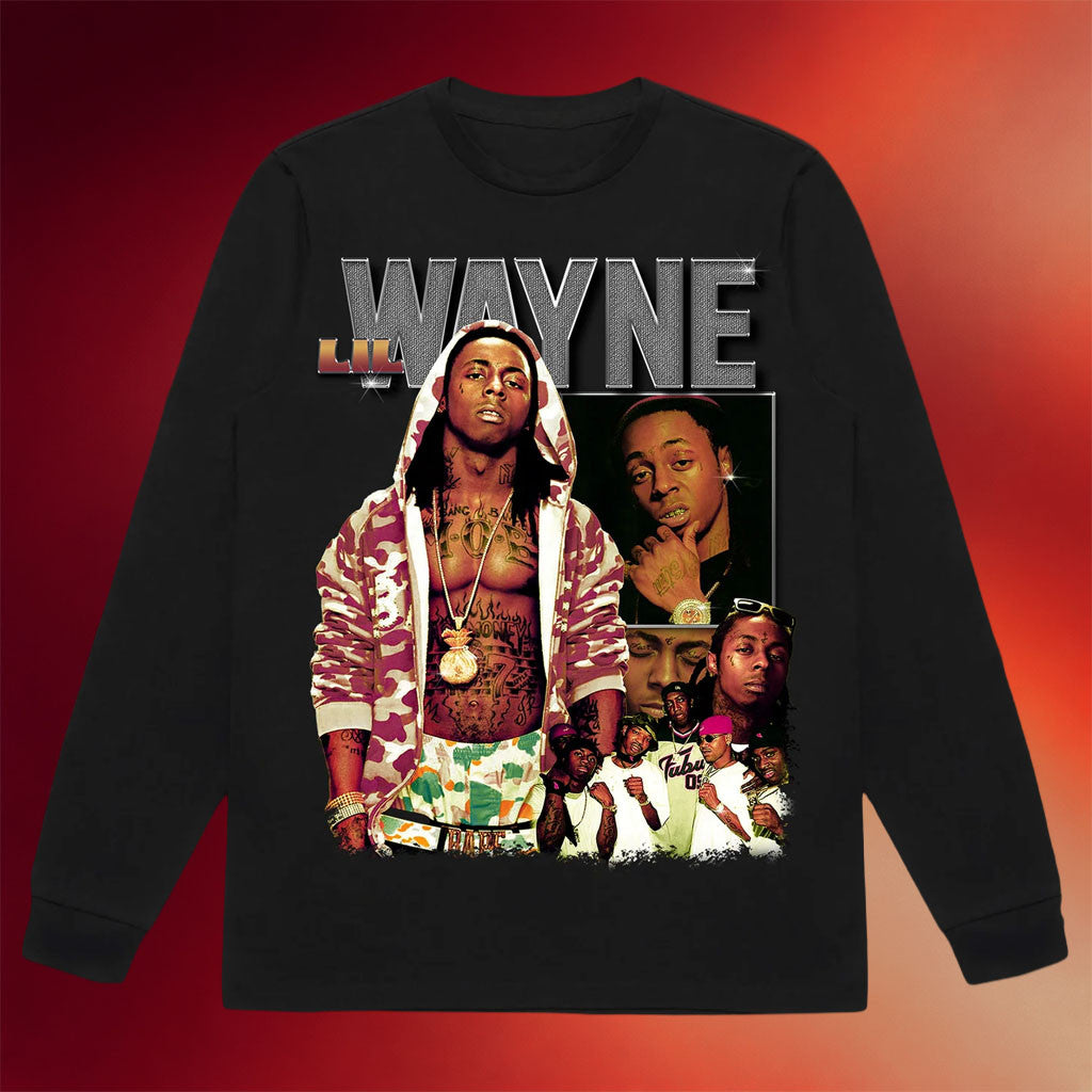 Fusion Pieces Merch Lil Wayne Long Sleeve T-Shirt Birthday Gifts For Son Rap Lovers