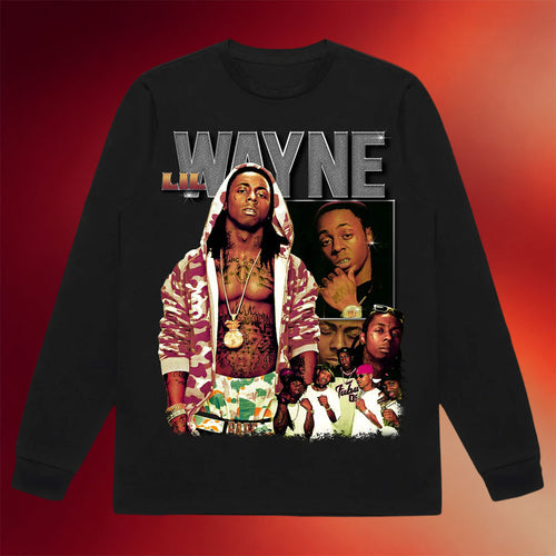 Fusion Pieces Merch Lil Wayne Long Sleeve T-Shirt Birthday Gifts For Son Rap Lovers