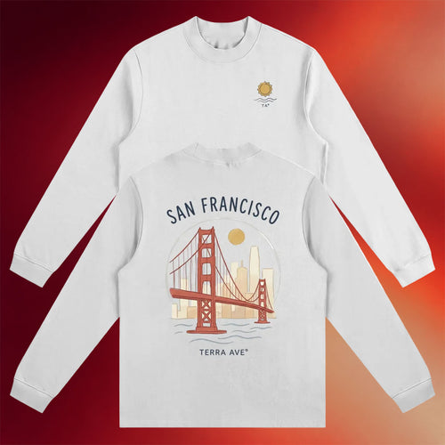 Terra Ave Merch 2026 Hand Drawn Golden Gate Bridge Long Sleeve Shirt Gifts For Friends