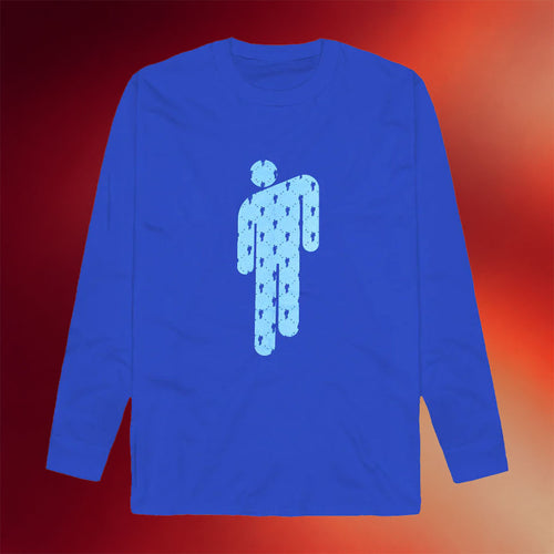 Billie Eilish Merch Manonman Blue Long Sleeve T-Shirt Billie Eilish Shirt Gifts For Brother