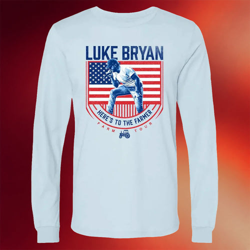 Luke Bryan Merch 2026 Here's To The Farmer Long Sleeve Shirt Luke Bryan Farm Tour Merch Gifts