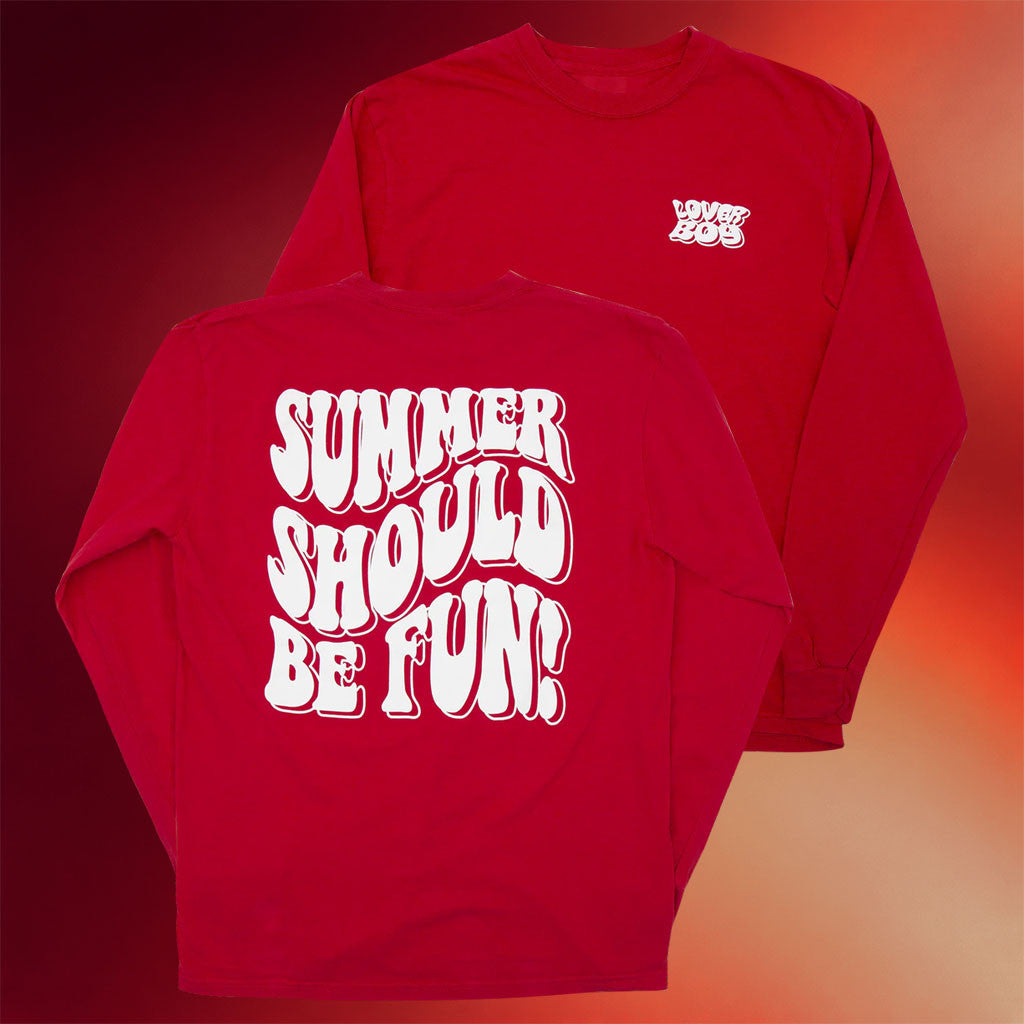 Loverboy Merch 2026 Summer Should Be Fun Long Sleeve Shirt Red Presents For Friends