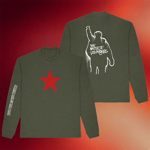 Rage Against The Machine Merch Red Star BoLA Long Sleeve T-Shirt Gifts For Music Lovers