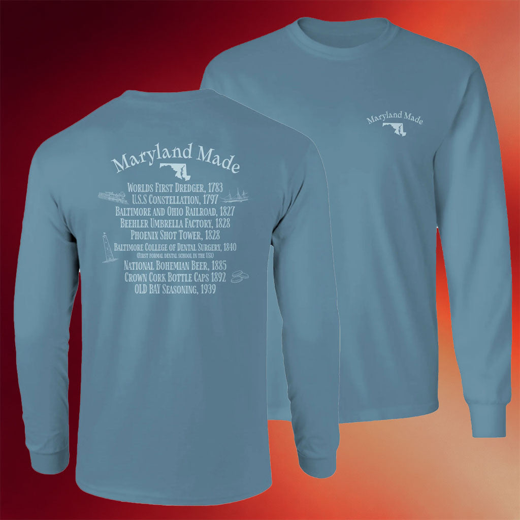 Routeone Apparel Merch Maryland Made Long Sleeve Shirt T-Shirt Birthday Gift For Him