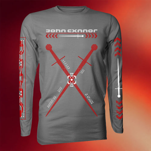 Gravitated Merch 2026 John Cxnnor Cross Blade Grey Long Sleeve Shirt Gifts For BFF