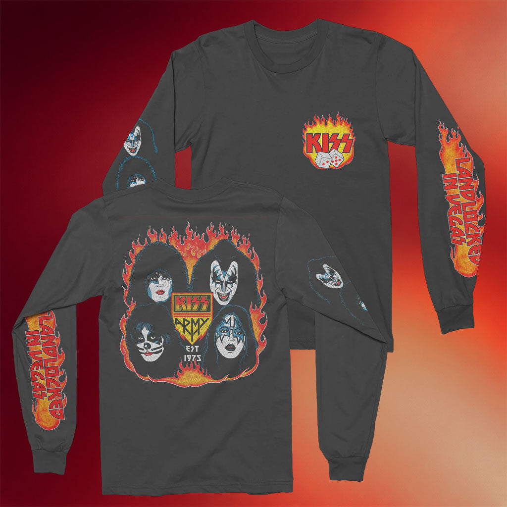 Kiss Merch Kiss Army Est 1975 Long Sleeve T-Shirt Birthday Gifts For Rock Band Fans