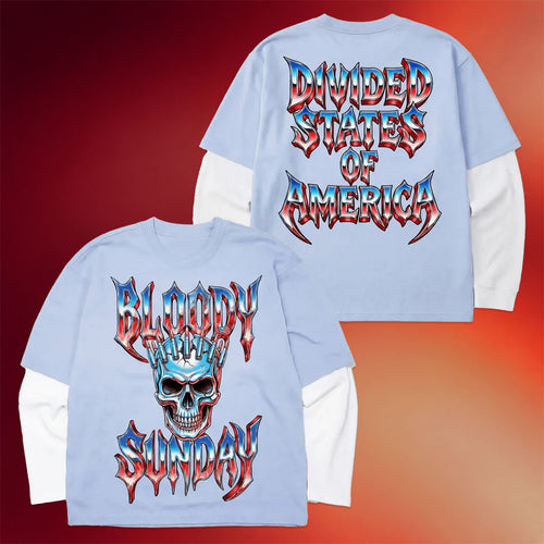 Bloody Sunday Merch 2026 Divided States Of America Twofer Long Sleeve Shirt Gifts Ideas