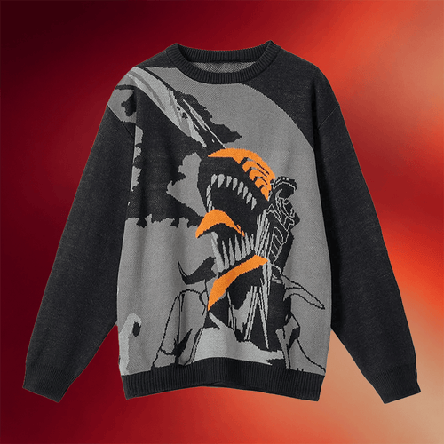 Chainsaw Man Merch Chainsaw Man X Graniph Shout Jacquard Sweater Gifts For Friends