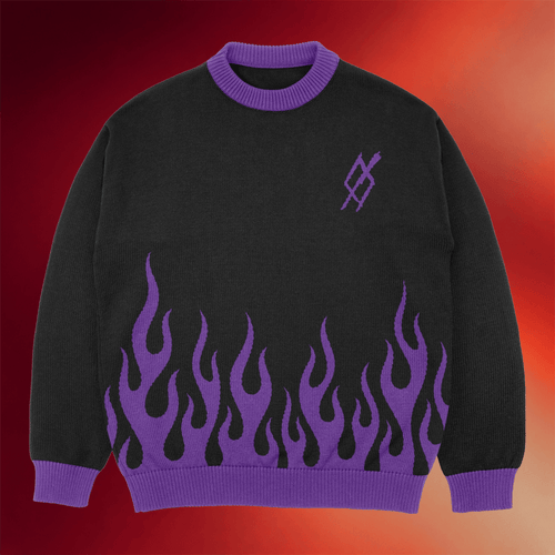 Set It Off Merch 2026 Purple Flames Crewneck Sweater Present For Band Fans