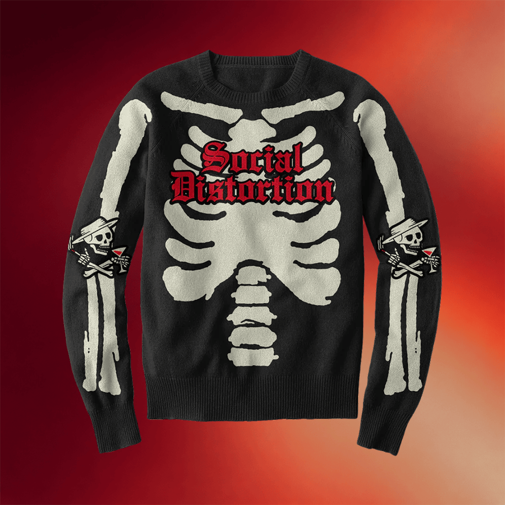 Social Distortion Merch 2026 Skelly Bones Sweater Best Gifts For Music Lovers