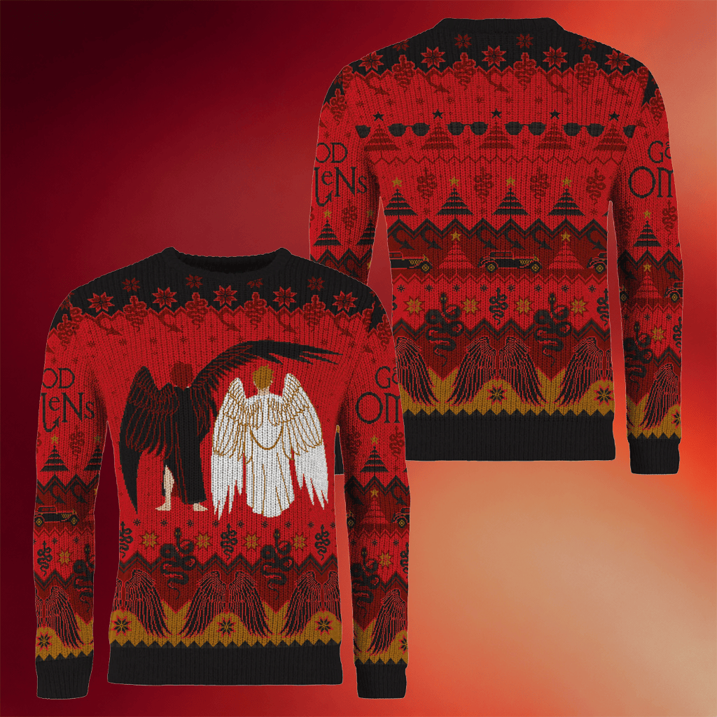 Good Omens Merch 2026 Crowley Christmas Sweater Good Omens Movie Jumper Gifts For Brothers