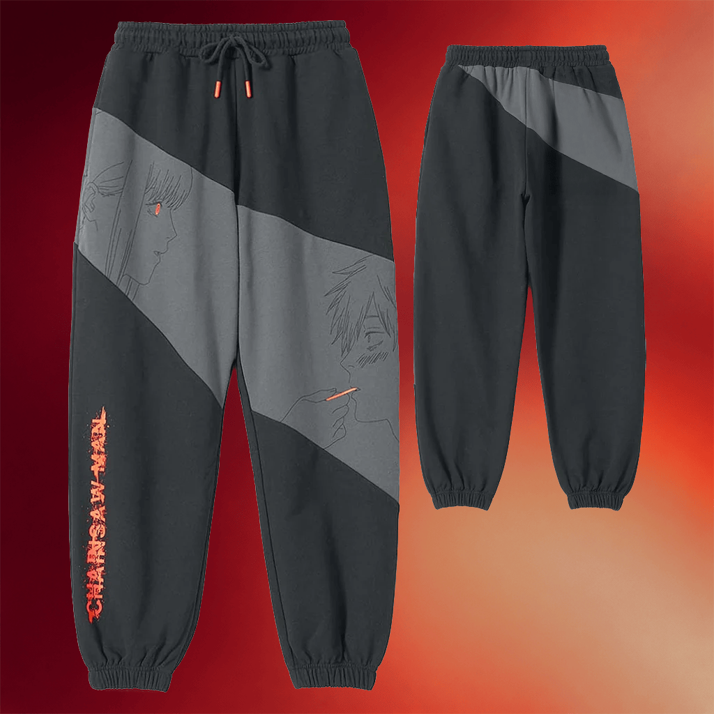 Chainsaw Man Merch Chainsaw Man X Graniph Denji And Makima Sweatpants Presents For Anime Lovers