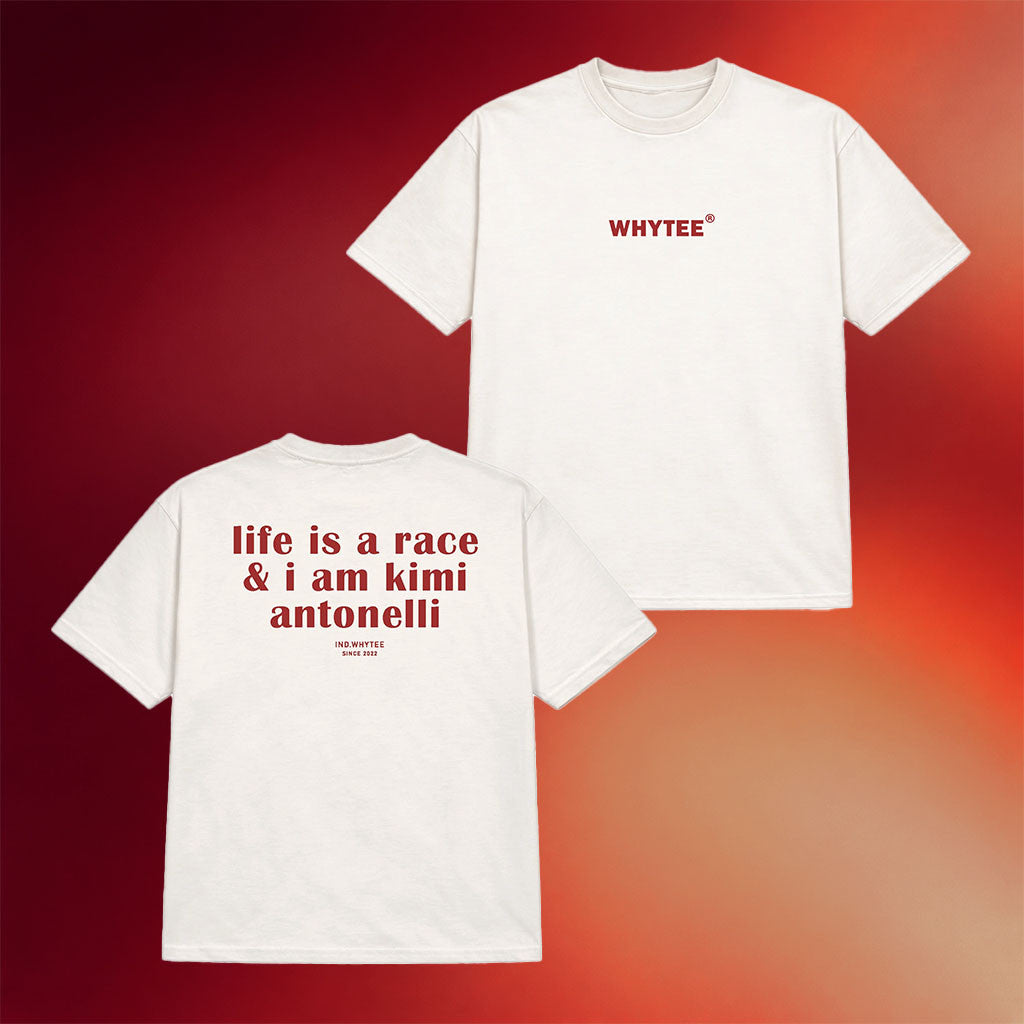 Whyteeindia Merch 2026 Life Is A Race And I Am Kimi Antonelli T-Shirt Gifts For F1 Lovers