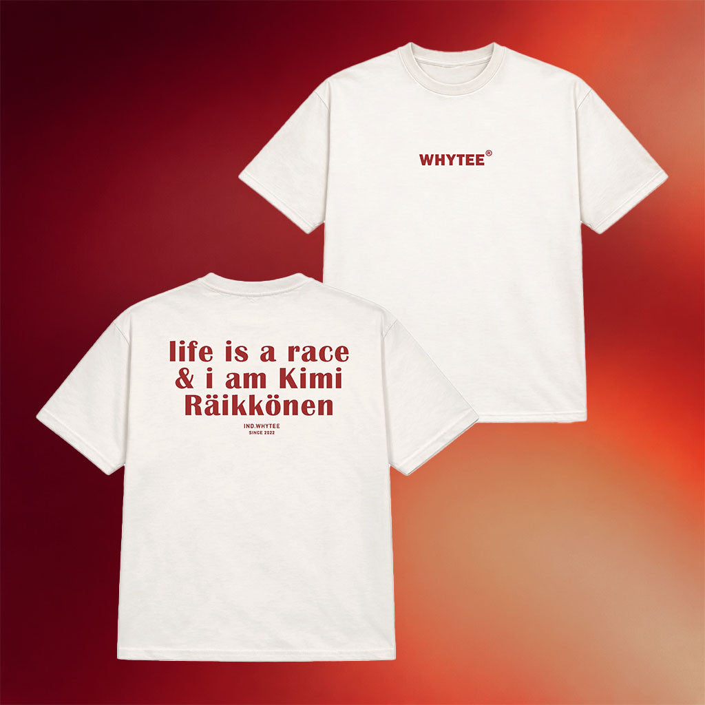 Whyteeindia Merch 2026 Life Is A Race And I Am Kimi Raikkonen T-Shirt Gifts For F1 Lovers