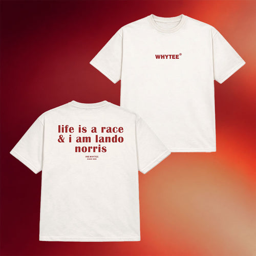 Whyteeindia Merch 2026 Life Is A Race And I Am Lando Norris T-Shirt Cool Gifts For F1 Fans