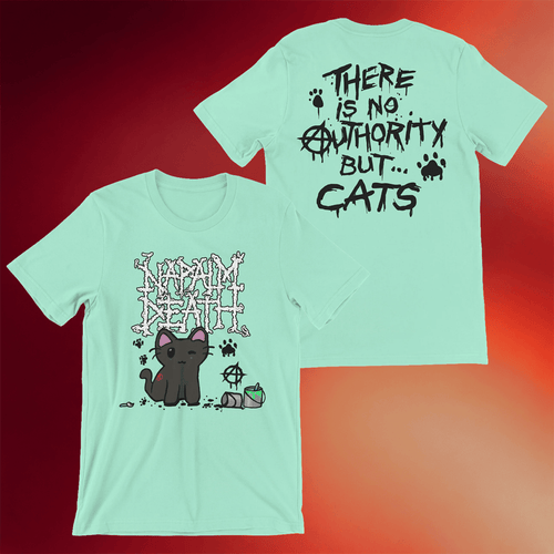Night Shift Merch 2026 Napalm Death Cats T-Shirt There Is No Authority But Cats Shirt Gifts