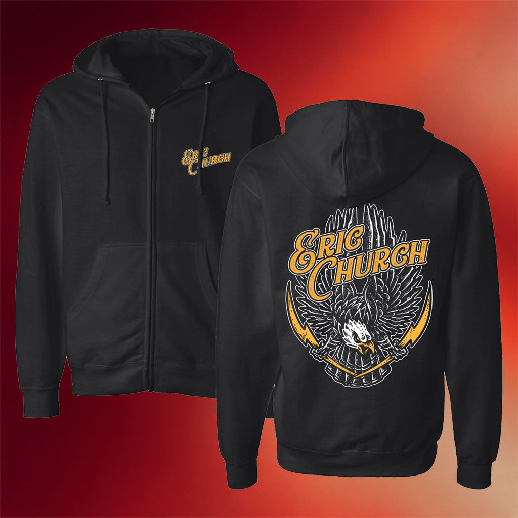 Eric Church Merch 2026 The Eagle And Bolt Zip Hoodie Gifts For Music Lovers