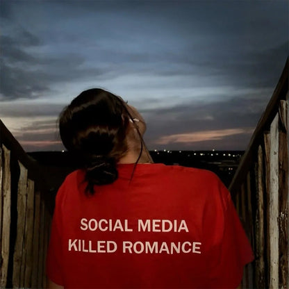 Whyteeindia Merch 2026 Social Media Killed Romance T-Shirt Gen Z Humor Shirt Friend Gifts