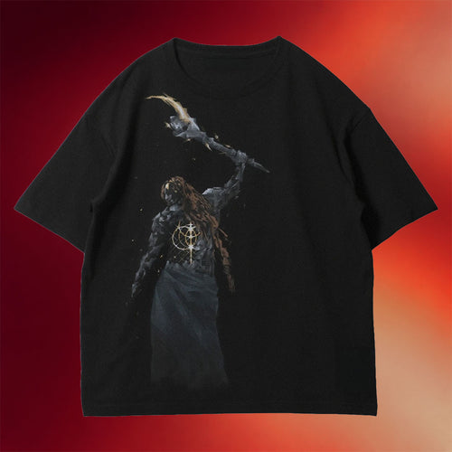 Elden Ring Merch 2026 Elden Ring Nightreign X Torch Torch Radagon Big Silhouette T-Shirt Black