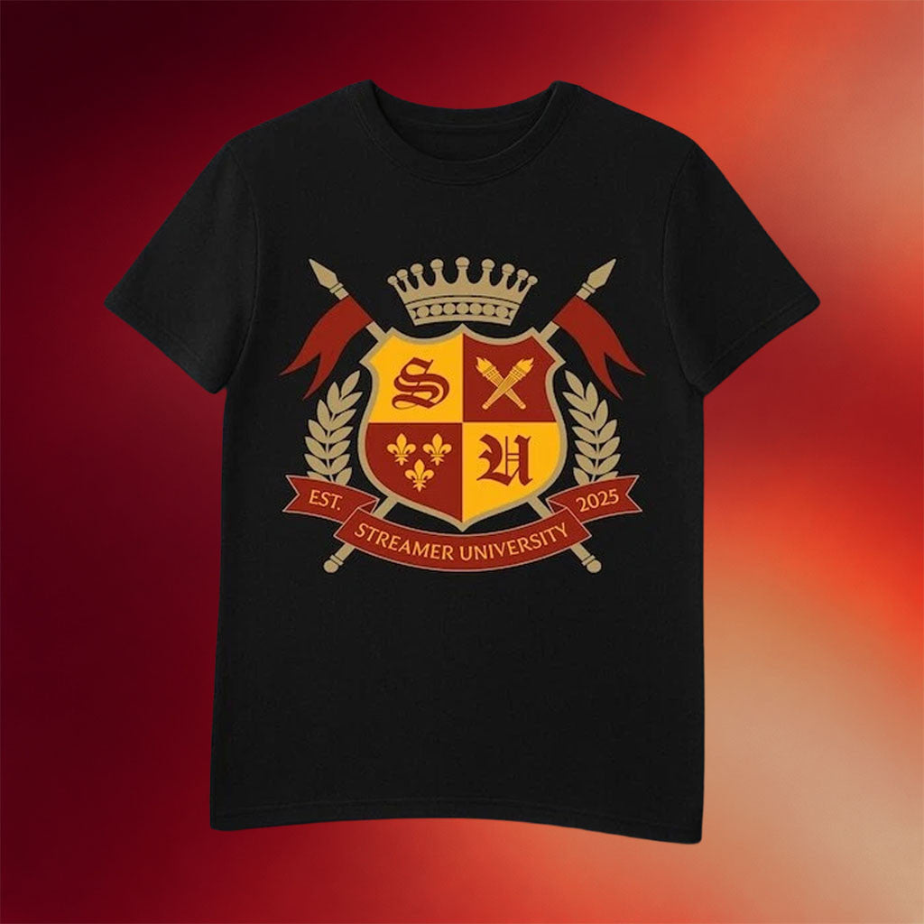 Streamer University Merch 2026 Streamer University Campus Crest T-Shirt Viral College Shirt