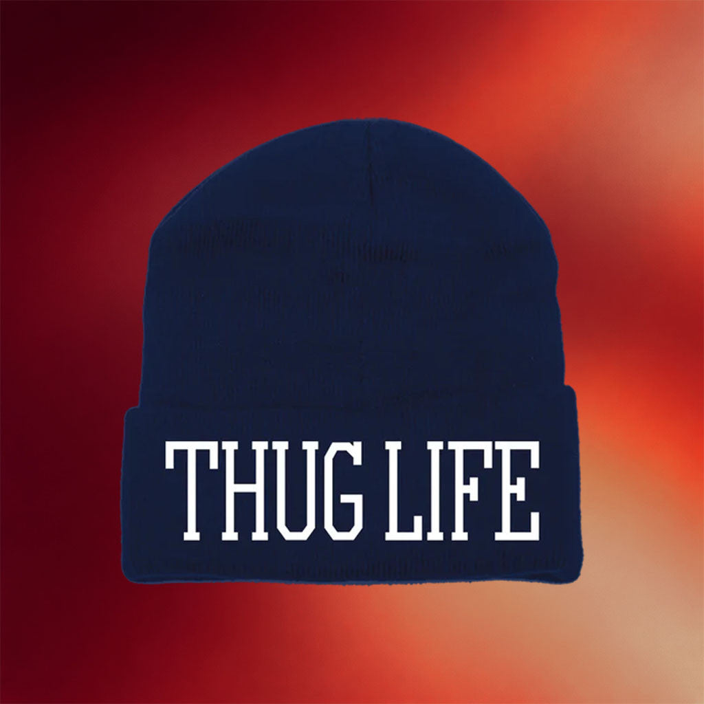 2Pac Merch 2026 Thug Life Navy Beanie Best Gifts For Hip Hop Lovers