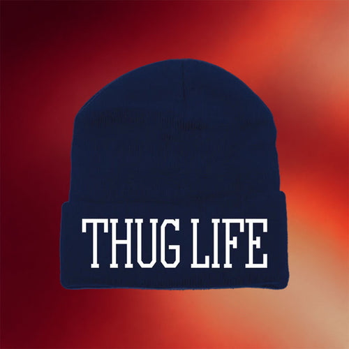 2Pac Merch 2026 Thug Life Navy Beanie Best Gifts For Hip Hop Lovers