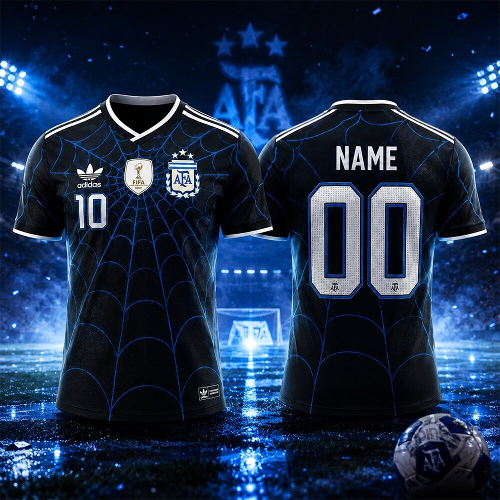 Custom Argentina Messi x Spider Man Jersey Shirt Argentina Shirt World Cup 2026 For Fan
