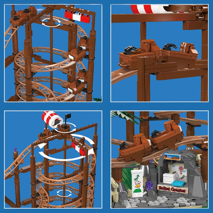 Mould King 11013 - Set de Construction de Montagnes Russes Double Hélice Motorisées