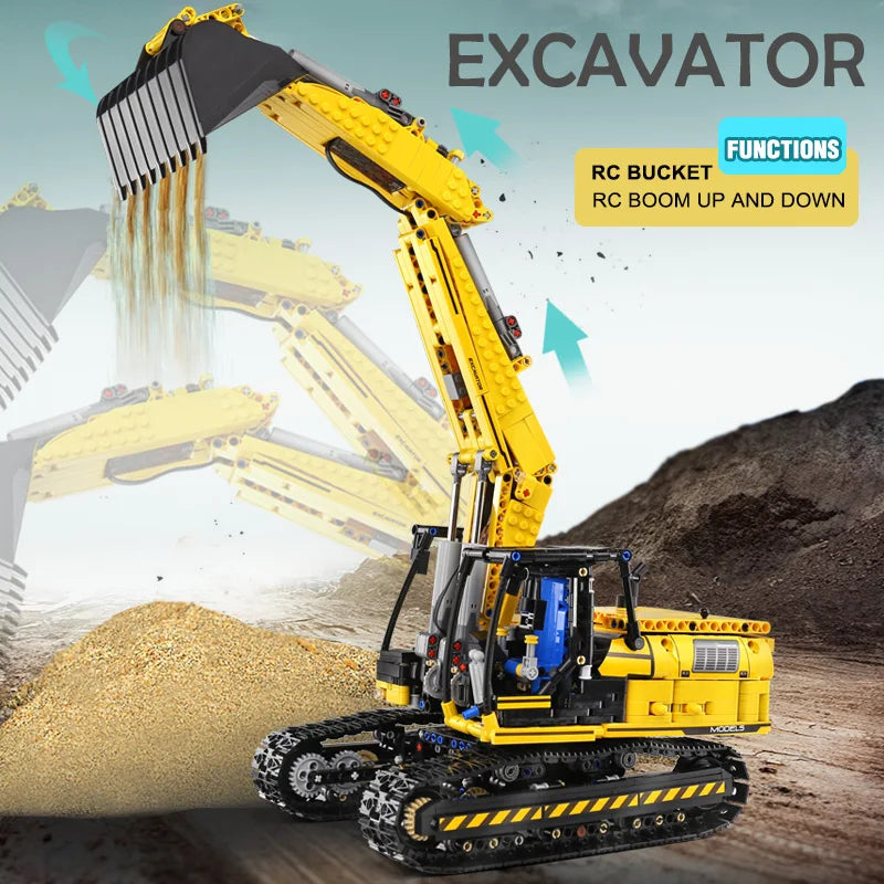 Mould King MOC-2513 Motorized Excavator - RC Building Block Kit