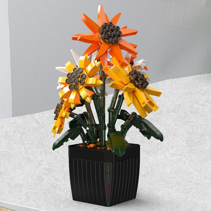 Mould King 24111 Sunflower Bouquet - Building Block Flower Set