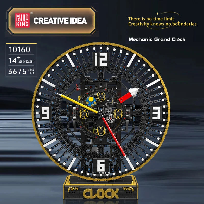 Mould King 10160 Horloge Grand-Père Mécanique Motorisée - Kit de Construction STEM