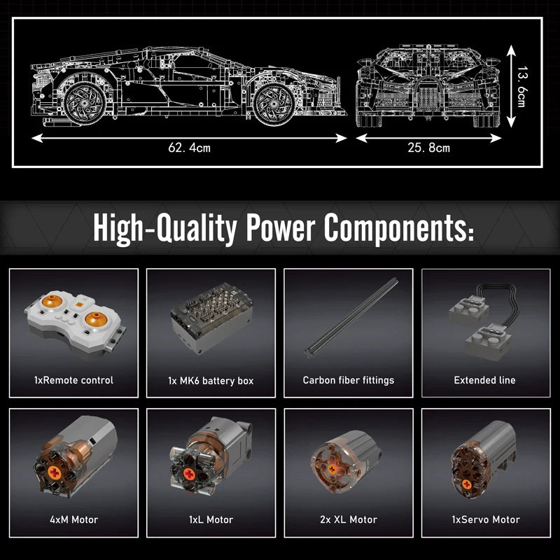 Mould King 13163 Technical Car Building Block Set