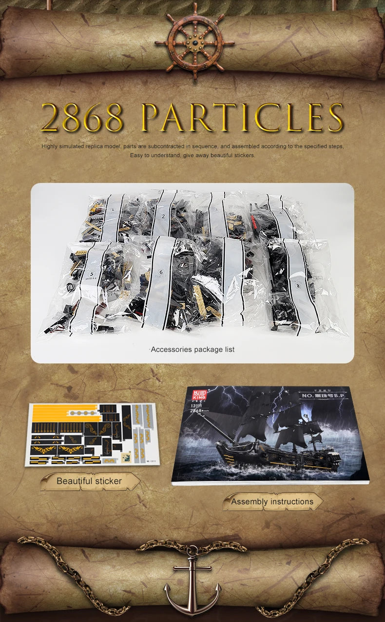 Mould King 13197 Pirate Ship Building Blocks Set