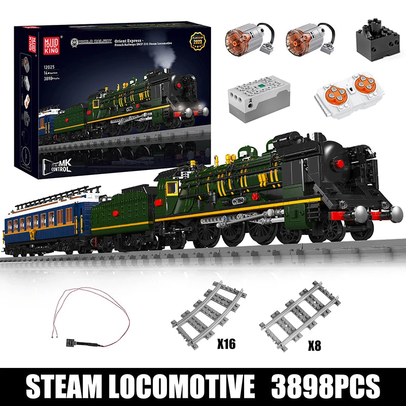 Mould King 12025 Locomotive à vapeur SNCF 231 - Ensemble de blocs de construction motorisé